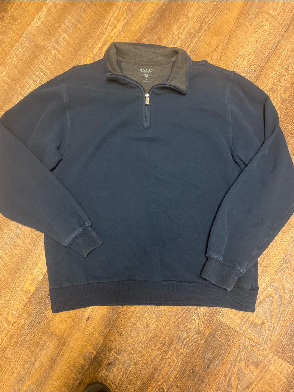 Arrow Men’s XL Navy Blue Quarter-Zip Pullover Sweatshirt Casual Business